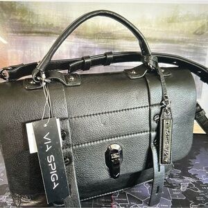 VIA SPIGA Sasha whiskey leather satchel Crossbody.